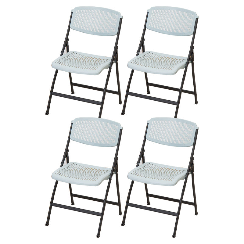 Modern Armless Conference Chair Plastic No Wheels Office Chair Grey 4 Piece Set Clearhalo 'furn' 'furn_office_chair' 'Furniture' 'Office Chairs' 'Office Furniture' 'office_chair' 5639941