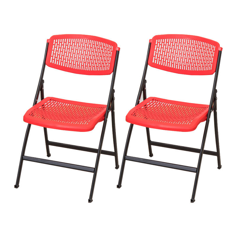 Modern Armless Conference Chair Plastic No Wheels Office Chair Red 2 Piece Set Clearhalo 'furn' 'furn_office_chair' 'Furniture' 'Office Chairs' 'Office Furniture' 'office_chair' 5639944