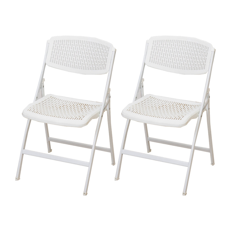 Modern Armless Conference Chair Plastic No Wheels Office Chair White 2 Piece Set Clearhalo 'furn' 'furn_office_chair' 'Furniture' 'Office Chairs' 'Office Furniture' 'office_chair' 5639948