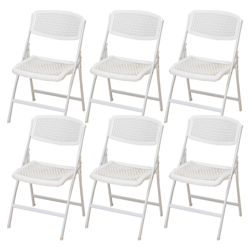Modern Armless Conference Chair Plastic No Wheels Office Chair White 6 Piece Set Clearhalo 'furn' 'furn_office_chair' 'Furniture' 'Office Chairs' 'Office Furniture' 'office_chair' 5639950
