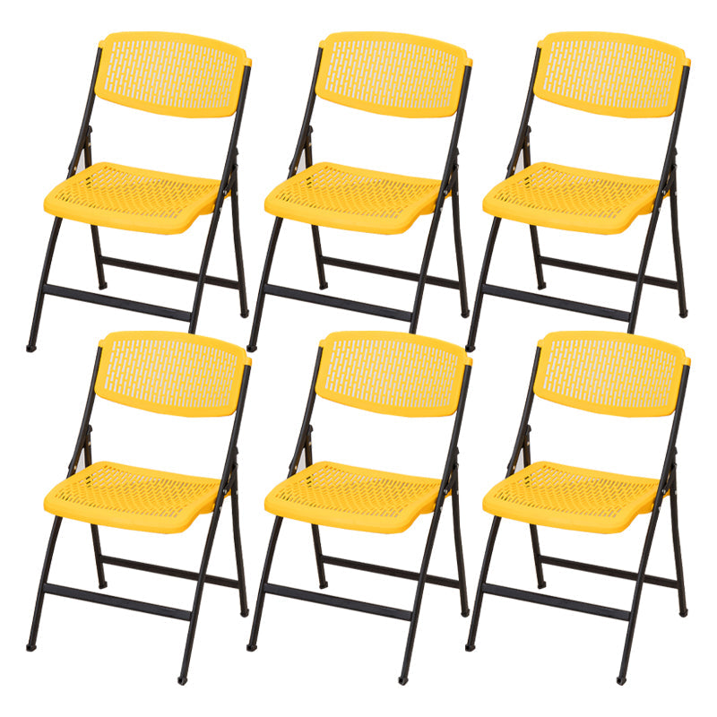 Modern Armless Conference Chair Plastic No Wheels Office Chair Yellow 6 Piece Set Clearhalo 'furn' 'furn_office_chair' 'Furniture' 'Office Chairs' 'Office Furniture' 'office_chair' 5639954