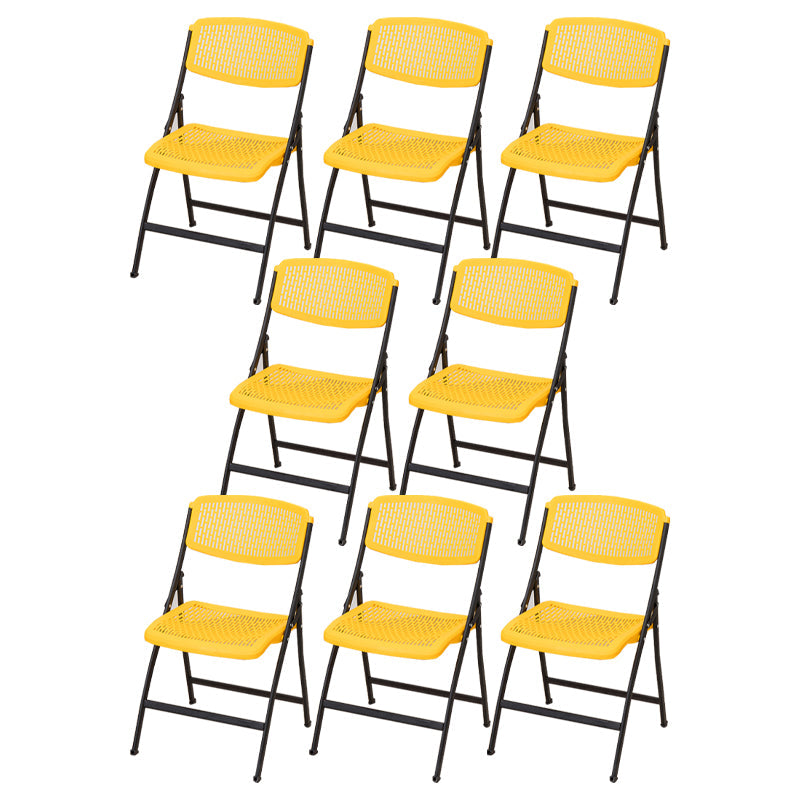 Modern Armless Conference Chair Plastic No Wheels Office Chair Yellow 8 Piece Set Clearhalo 'furn' 'furn_office_chair' 'Furniture' 'Office Chairs' 'Office Furniture' 'office_chair' 5639955