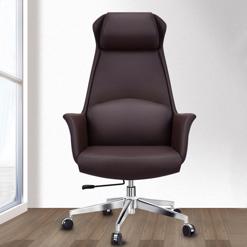High Back Leather Management Office Chair Executive Swivel Office Chair Clearhalo 'furn' 'furn_office_chair' 'Furniture' 'Office Chairs' 'Office Furniture' 'office_chair' 5642942