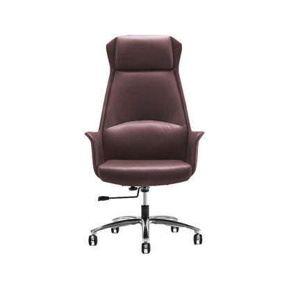 High Back Leather Management Office Chair Executive Swivel Office Chair Coffee 1 Piece Clearhalo 'furn' 'furn_office_chair' 'Furniture' 'Office Chairs' 'Office Furniture' 'office_chair' 5642943