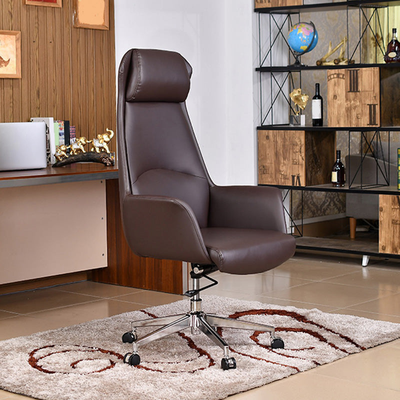 High Back Leather Management Office Chair Executive Swivel Office Chair Clearhalo 'furn' 'furn_office_chair' 'Furniture' 'Office Chairs' 'Office Furniture' 'office_chair' 5642948