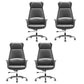 High Back Leather Management Office Chair Executive Swivel Office Chair Light Gray 4 Piece Set Clearhalo 'furn' 'furn_office_chair' 'Furniture' 'Office Chairs' 'Office Furniture' 'office_chair' 5642956
