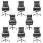 High Back Leather Management Office Chair Executive Swivel Office Chair Light Gray 8 Piece Set Clearhalo 'furn' 'furn_office_chair' 'Furniture' 'Office Chairs' 'Office Furniture' 'office_chair' 5642959