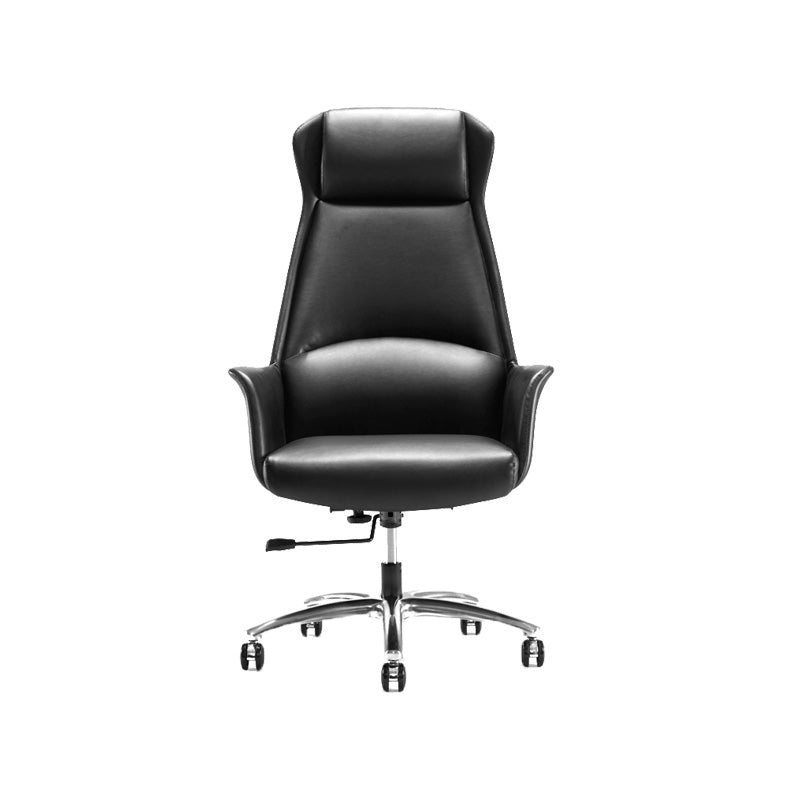 High Back Leather Management Office Chair Executive Swivel Office Chair Black 1 Piece Clearhalo 'furn' 'furn_office_chair' 'Furniture' 'Office Chairs' 'Office Furniture' 'office_chair' 5642960