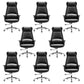 High Back Leather Management Office Chair Executive Swivel Office Chair Black 8 Piece Set Clearhalo 'furn' 'furn_office_chair' 'Furniture' 'Office Chairs' 'Office Furniture' 'office_chair' 5642964