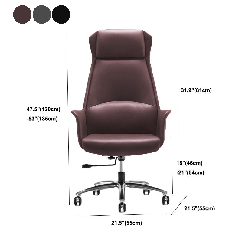 High Back Leather Management Office Chair Executive Swivel Office Chair Clearhalo 'furn' 'furn_office_chair' 'Furniture' 'Office Chairs' 'Office Furniture' 'office_chair' 5642965