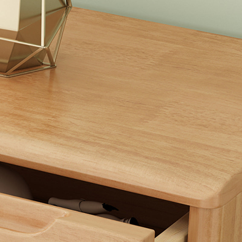 Cassa di stoccaggio in legno di gomma Caramine moderno per la camera da letto con cassetti