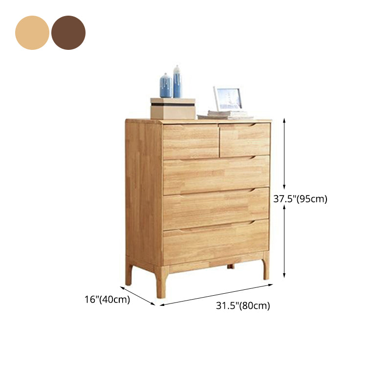 Rentage de rangement en bois en caoutchouc coffre de rangement de chambre à coucher moderne avec tiroirs