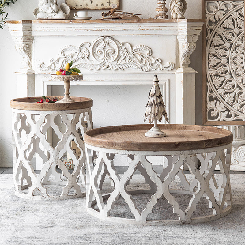 French Country Distressed Coffee Table Wooden Coffee Cocktail Table for Living Room Clearhalo 'Coffee & Accent Tables' 'Coffee Tables' 'coffee_tables' 'furn' 'furn_coffee_tables' 'Furniture' 'Living Room Furniture' 5646963