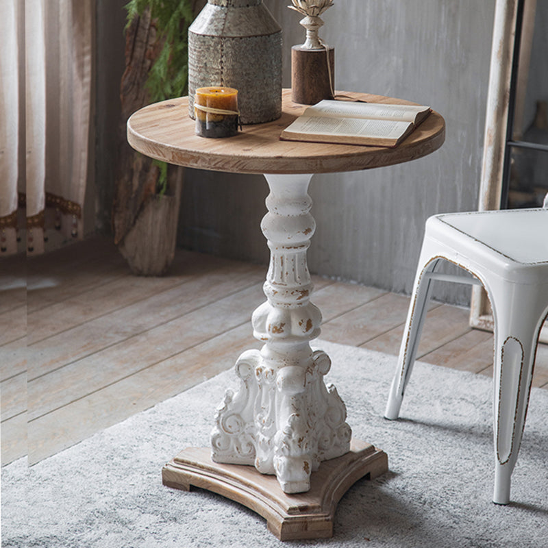 French Country Distressed Coffee Table Wooden Coffee Cocktail Table for Living Room 22.5"L x 22.5"W x 27.5"H Clearhalo 'Coffee & Accent Tables' 'Coffee Tables' 'coffee_tables' 'furn' 'furn_coffee_tables' 'Furniture' 'Living Room Furniture' 5646965