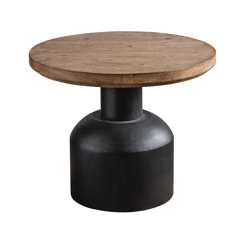 Table basse en bois vieilli de campagne française, Table de Cocktail ronde pour le salon