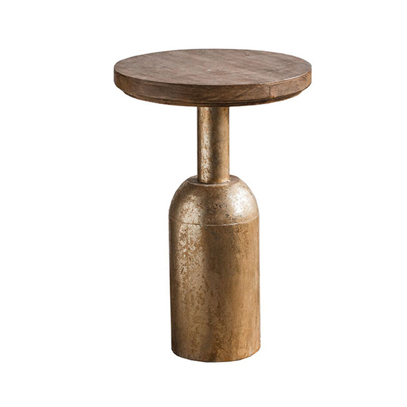 Table basse en bois vieilli de campagne française, Table de Cocktail ronde pour le salon