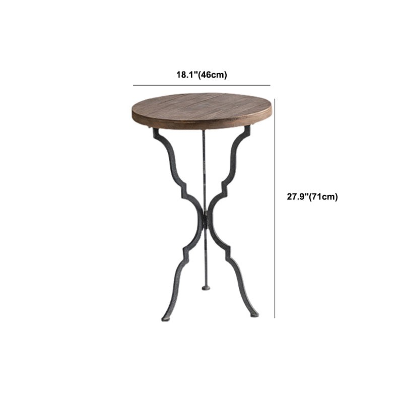 Table basse en bois vieilli de campagne française, Table de Cocktail ronde pour le salon