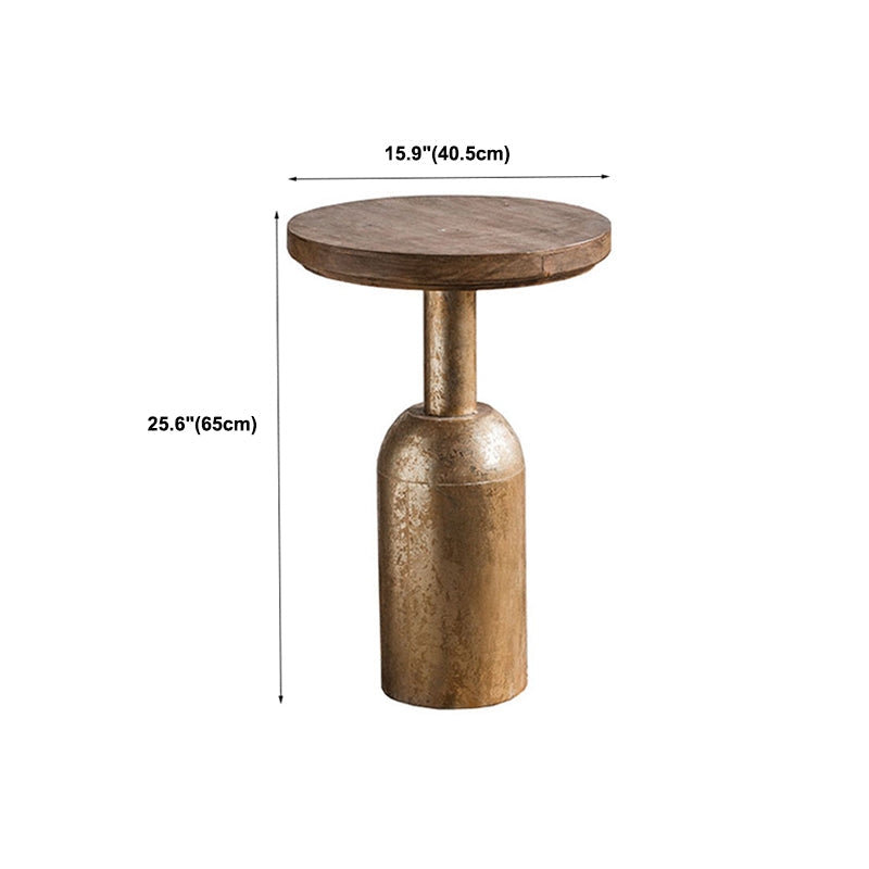 Table basse en bois vieilli de campagne française, Table de Cocktail ronde pour le salon