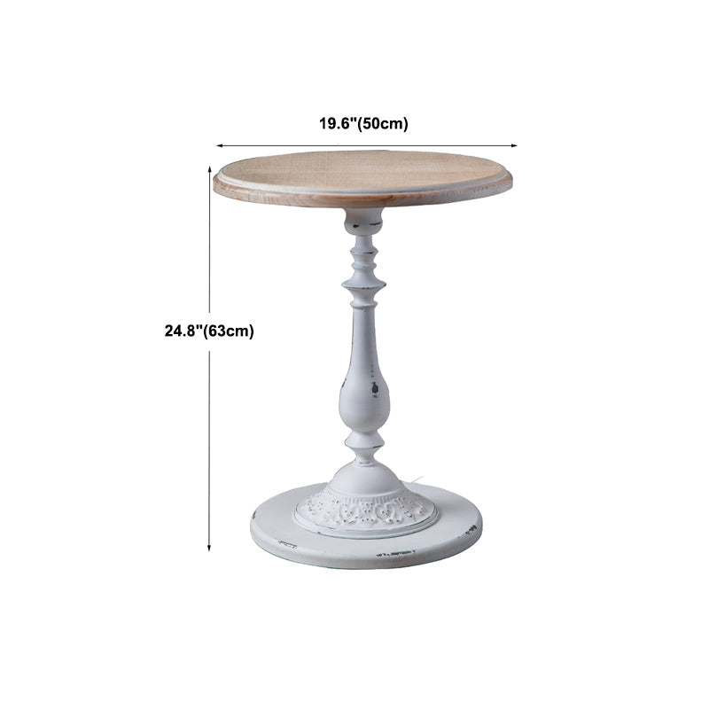 Table basse en bois vieilli de campagne française, Table de Cocktail ronde pour le salon