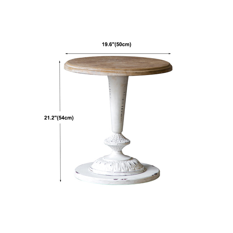 Table basse en bois vieilli de campagne française, Table de Cocktail ronde pour le salon