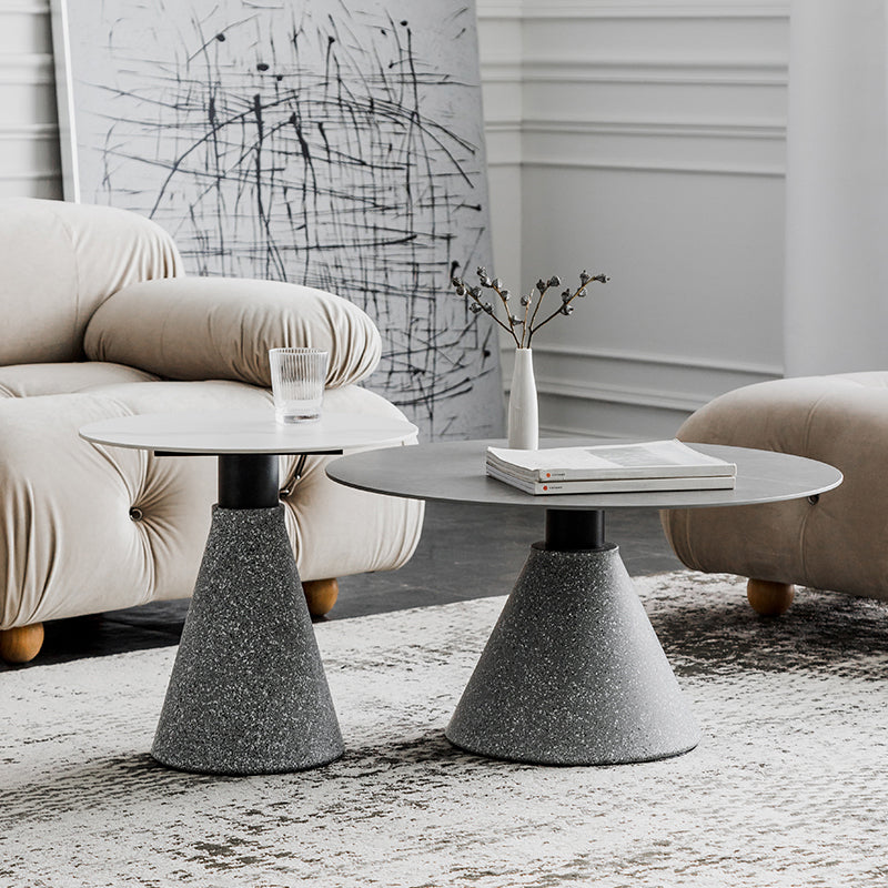 Slate Coffee Table Round Modern Minimalist Coffee Table for Living Room