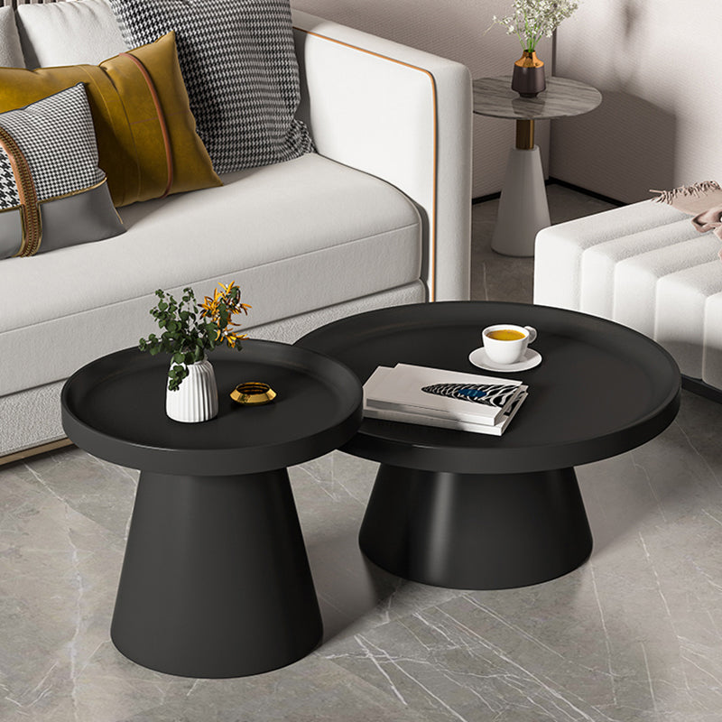 Metal Pedestal Coffee Table Round Modern Minimalist Coffee Table