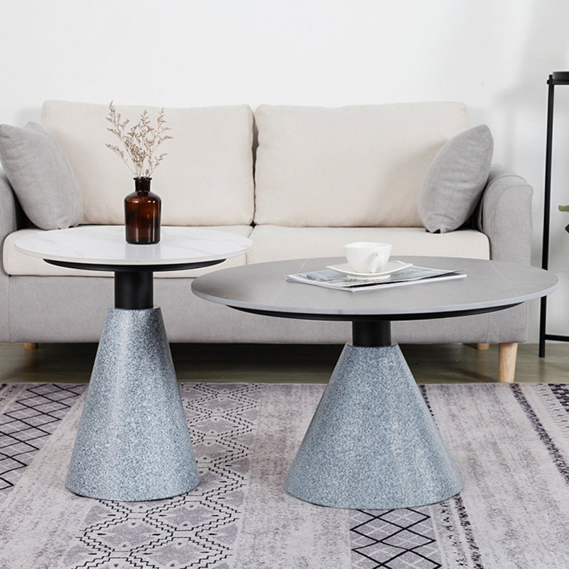 1 Slate Pedestal Coffee Table Round Modern Minimalist Coffee Table