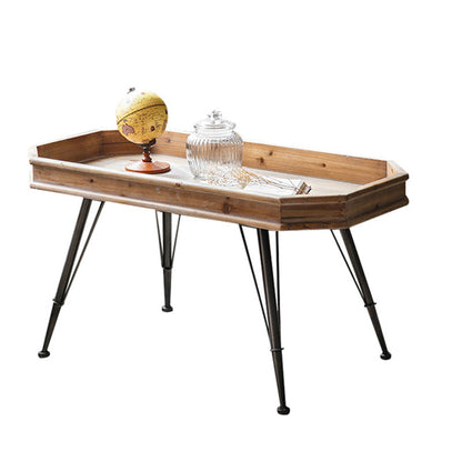 Set tavolino da caffè in legno invecchiato country francese per soggiorno