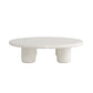 Solid Wood 4 Legs Coffee Table Round Modern Minimalist Coffee Table Beige Clearhalo 'Coffee & Accent Tables' 'Coffee Tables' 'coffee_tables' 'furn' 'furn_coffee_tables' 'Furniture' 'Living Room Furniture' 5647156