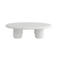 Solid Wood 4 Legs Coffee Table Round Modern Minimalist Coffee Table White Clearhalo 'Coffee & Accent Tables' 'Coffee Tables' 'coffee_tables' 'furn' 'furn_coffee_tables' 'Furniture' 'Living Room Furniture' 5647161