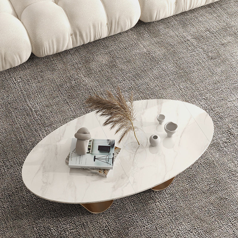 1 Slate Coffee Table Oval Modern Minimalist Coffee Table for Living Room Clearhalo 'Coffee & Accent Tables' 'Coffee Tables' 'coffee_tables' 'furn' 'furn_coffee_tables' 'Furniture' 'Living Room Furniture' 5647172