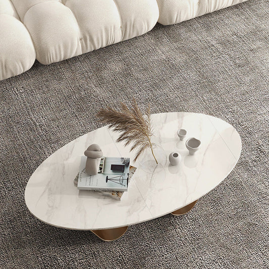 1 Slate Coffee Table Oval Modern Minimalist Coffee Table for Living Room