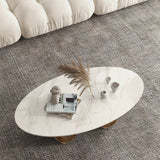 1 Slate Coffee Table Oval Modern Minimalist Coffee Table for Living Room