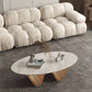 1 Slate Coffee Table Oval Modern Minimalist Coffee Table for Living Room Clearhalo 'Coffee & Accent Tables' 'Coffee Tables' 'coffee_tables' 'furn' 'furn_coffee_tables' 'Furniture' 'Living Room Furniture' 5647174