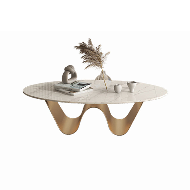 1 Slate Coffee Table Oval Modern Minimalist Coffee Table for Living Room Clearhalo 'Coffee & Accent Tables' 'Coffee Tables' 'coffee_tables' 'furn' 'furn_coffee_tables' 'Furniture' 'Living Room Furniture' 5647175