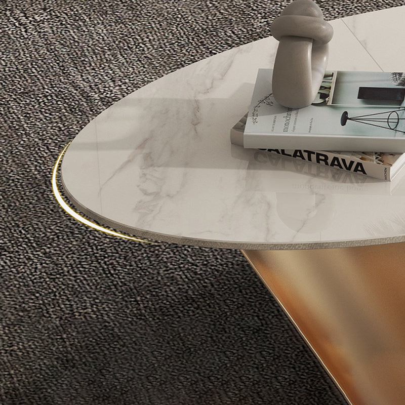 1 Slate Coffee Table Oval Modern Minimalist Coffee Table for Living Room Clearhalo 'Coffee & Accent Tables' 'Coffee Tables' 'coffee_tables' 'furn' 'furn_coffee_tables' 'Furniture' 'Living Room Furniture' 5647179
