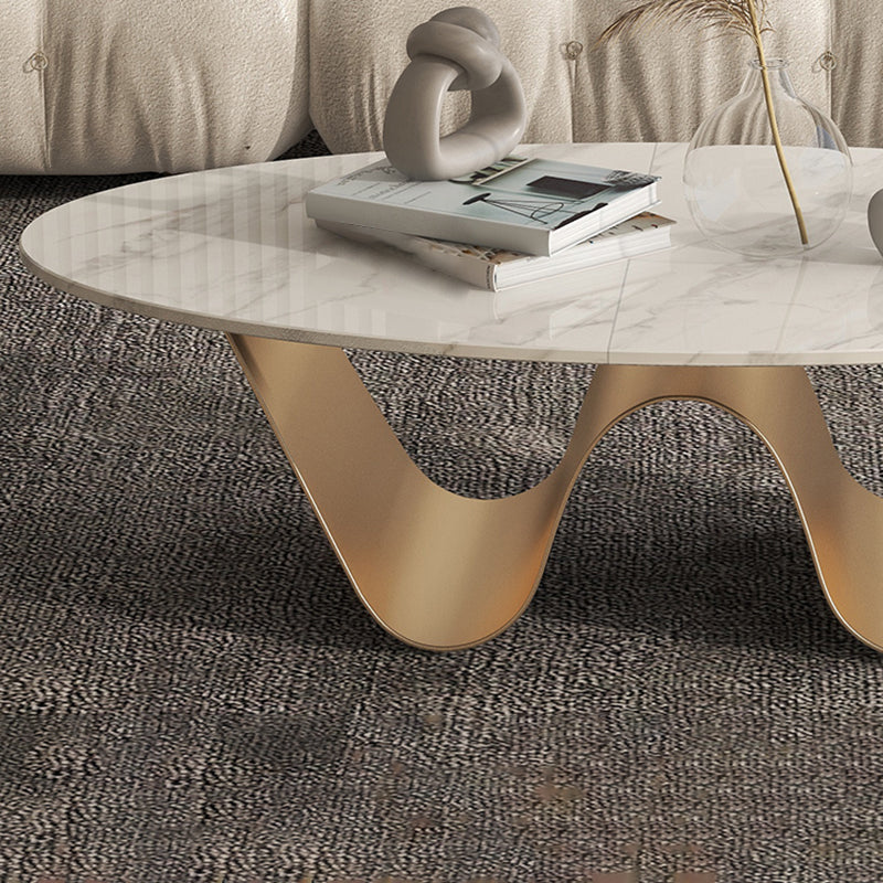 1 Slate Coffee Table Oval Modern Minimalist Coffee Table for Living Room Clearhalo 'Coffee & Accent Tables' 'Coffee Tables' 'coffee_tables' 'furn' 'furn_coffee_tables' 'Furniture' 'Living Room Furniture' 5647182