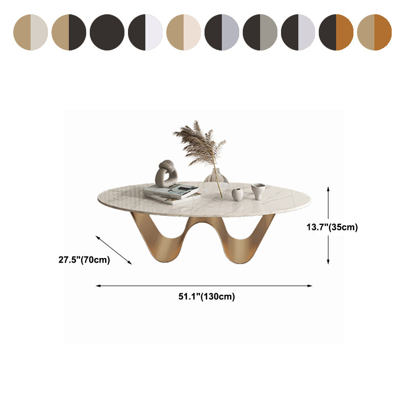 1 Slate Coffee Table Oval Modern Minimalist Coffee Table for Living Room Clearhalo 'Coffee & Accent Tables' 'Coffee Tables' 'coffee_tables' 'furn' 'furn_coffee_tables' 'Furniture' 'Living Room Furniture' 5647184