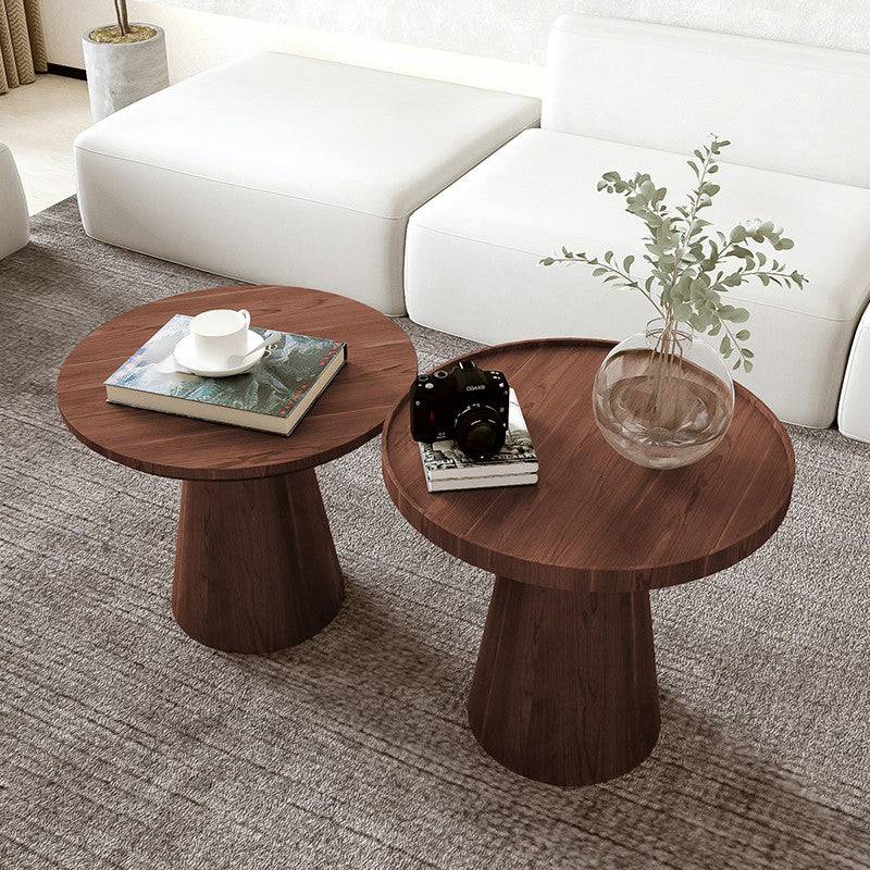Scandinavian Pedestal Coffee Table Round Wooden Coffee Table Set for Living Room Clearhalo 'Coffee & Accent Tables' 'Coffee Tables' 'coffee_tables' 'furn' 'furn_coffee_tables' 'Furniture' 'Living Room Furniture' 5647200