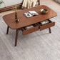 Solid Wood 4 Legs Coffee Table Rectangular Coffee Table with Storage Walnut Clearhalo 'Coffee & Accent Tables' 'Coffee Tables' 'coffee_tables' 'furn' 'furn_coffee_tables' 'Furniture' 'Living Room Furniture' 5647220