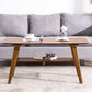 Nordic Style Rectangular Solid Wood Table with Storage Shelf 4 Legs Base Coffee Table