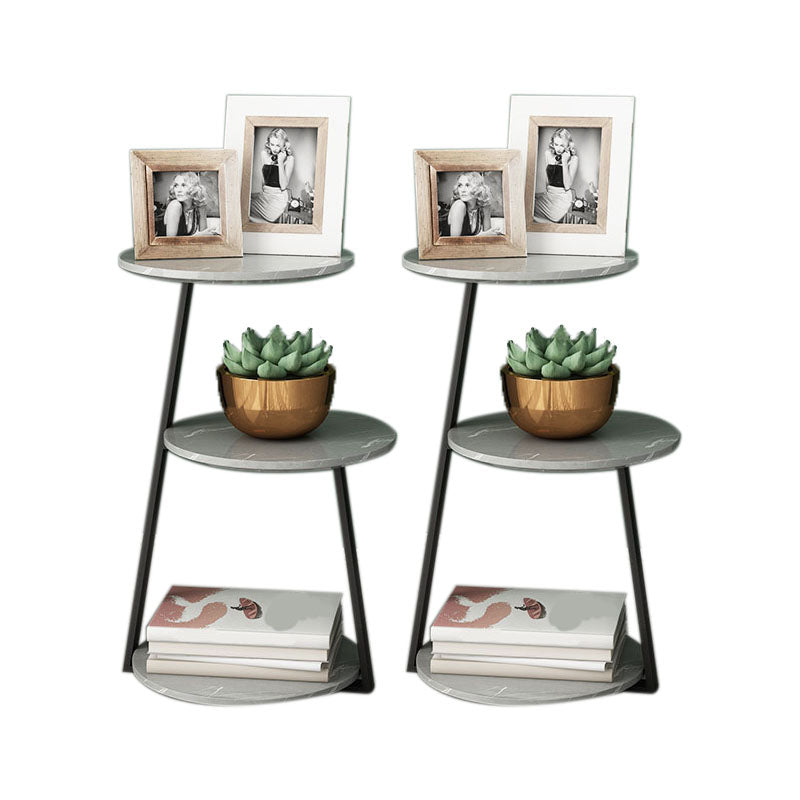 24.4" Tall Scandinavian Style Side End Table Metal Abstract Side Accent Table