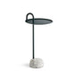 Round Metal Table and Stone Pedestal Base Base Medieval Modern Style Side Table