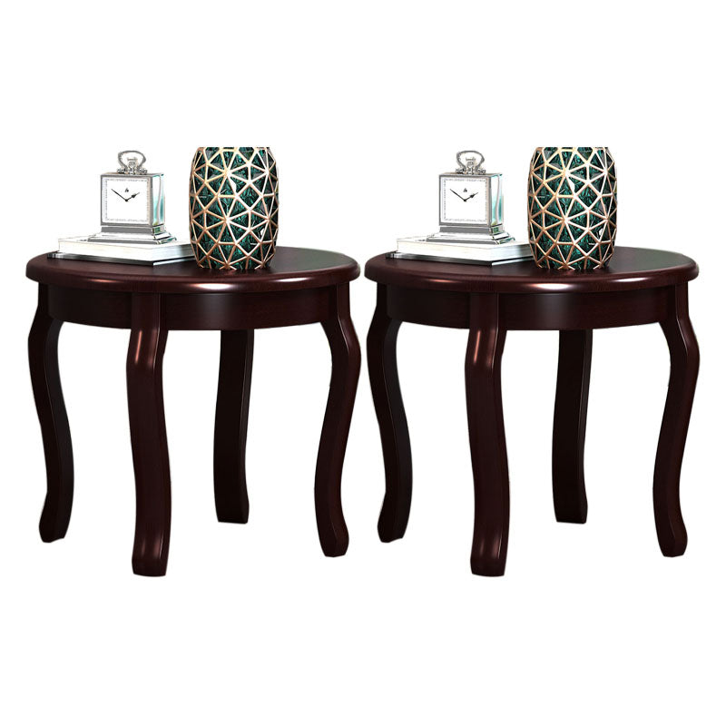 Traditional Wood Round Top Side Table 26.3" Tall 4 Legs End Table Black 2 Clearhalo 'Coffee & Accent Tables' 'End & Side Tables' 'end_side_tables' 'furn' 'furn_end_side_tables' 'Furniture' 'Living Room Furniture' 5647473