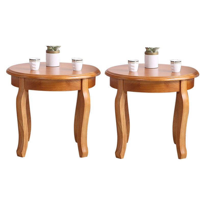 Traditional Wood Round Top Side Table 26.3" Tall 4 Legs End Table Natural 2 Clearhalo 'Coffee & Accent Tables' 'End & Side Tables' 'end_side_tables' 'furn' 'furn_end_side_tables' 'Furniture' 'Living Room Furniture' 5647475