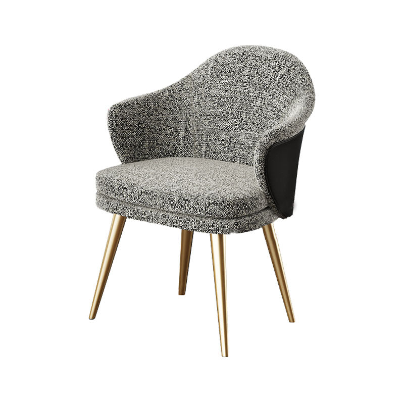 Nordic Style Metal Dining Chair Upholstered Arm Chair for Restaurant Use Black-Gold 1 Piece Clearhalo 'Dining Chairs' 'Dining Tables & Seating' 'dining_chair' 'furn' 'furn_dining_chair' 'Furniture' 'Kitchen & Dining Furniture' 5647888