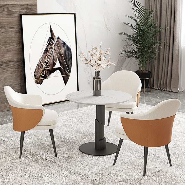 Nordic Style Metal Dining Chair Upholstered Arm Chair for Restaurant Use Clearhalo 'Dining Chairs' 'Dining Tables & Seating' 'dining_chair' 'furn' 'furn_dining_chair' 'Furniture' 'Kitchen & Dining Furniture' 5647896