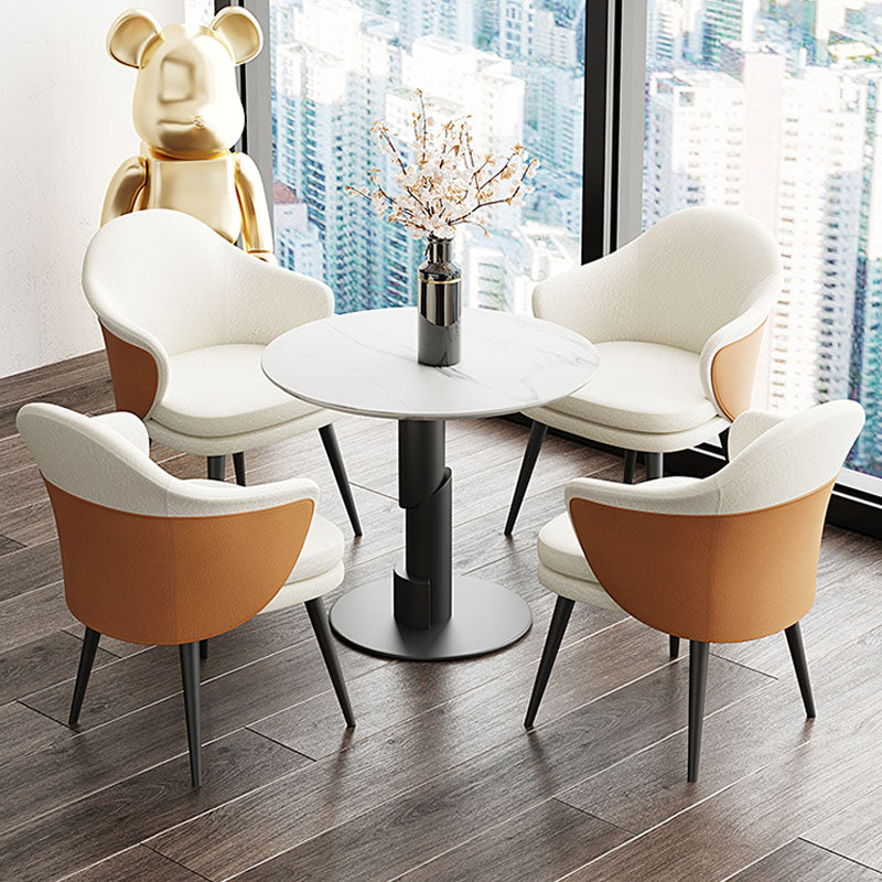 Nordic Style Metal Dining Chair Upholstered Arm Chair for Restaurant Use Clearhalo 'Dining Chairs' 'Dining Tables & Seating' 'dining_chair' 'furn' 'furn_dining_chair' 'Furniture' 'Kitchen & Dining Furniture' 5647898