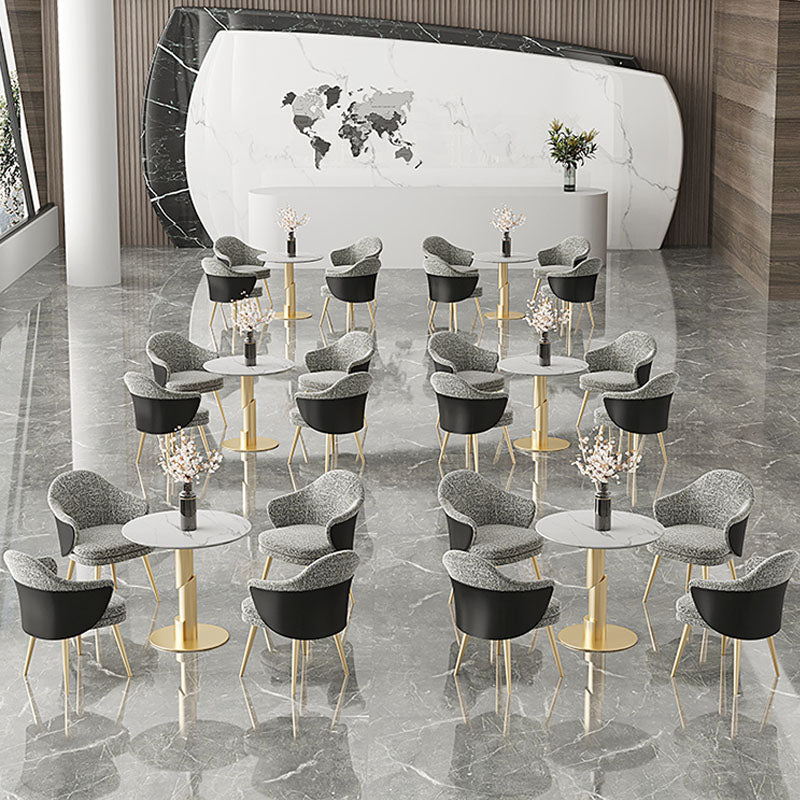 Nordic Style Metal Dining Chair Upholstered Arm Chair for Restaurant Use Clearhalo 'Dining Chairs' 'Dining Tables & Seating' 'dining_chair' 'furn' 'furn_dining_chair' 'Furniture' 'Kitchen & Dining Furniture' 5647899