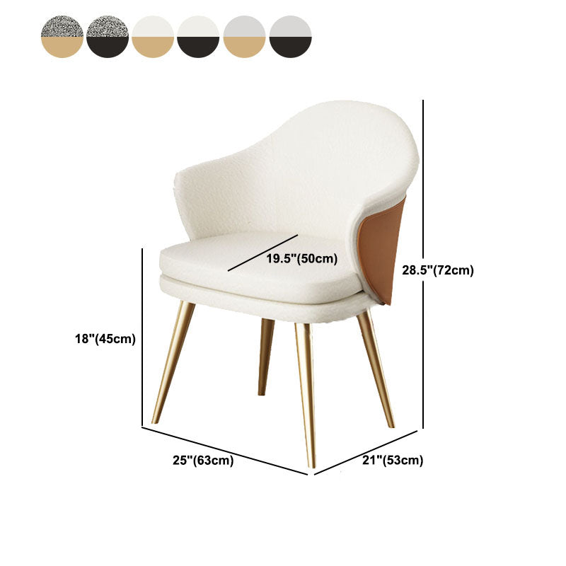 Nordic Style Metal Dining Chair Upholstered Arm Chair for Restaurant Use Clearhalo 'Dining Chairs' 'Dining Tables & Seating' 'dining_chair' 'furn' 'furn_dining_chair' 'Furniture' 'Kitchen & Dining Furniture' 5647900